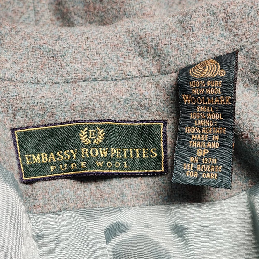 EMBASSY ROW PETITES Pure Wool Woman’s Button Up Jacket‎ - Size 8 - Picture 5 of 11